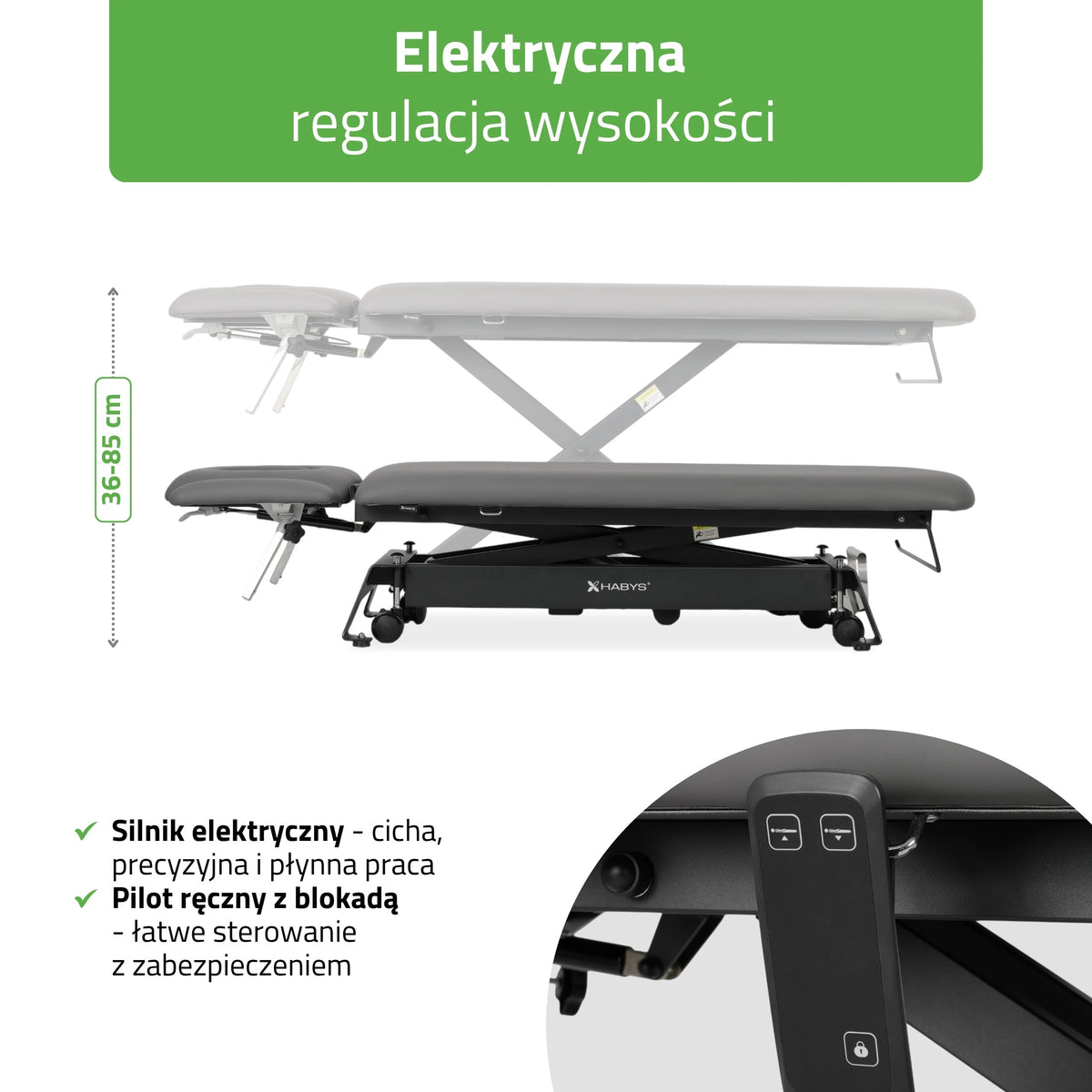 Evero Cross X4 table de massage électrique avec télécommande, coussin ERGO, Touch Core k322 grise