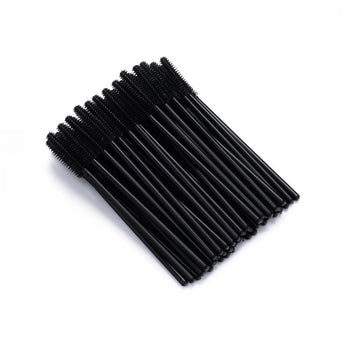 Silikon-Bürstchen für Wimpern und Augenbrauen, schwarz, 50 Stück