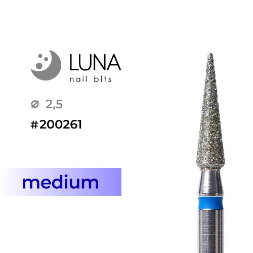Luna Bits Dimanta frēzes uzgalis Konuss, 2,5/10 mm, zila