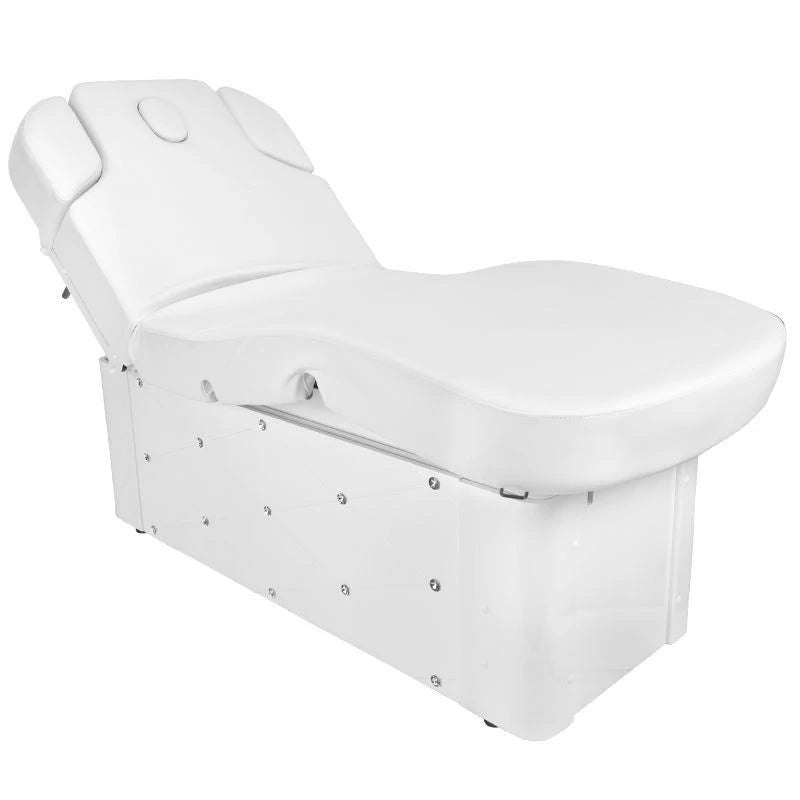 Косметическая кушетка, AZZURRO KRYSTAL 370-3, 4 мотора, белая, с подогревом