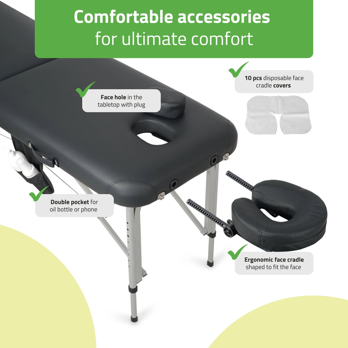 Переносной массажный стол Vera 60 Comfy Base K515 Черный