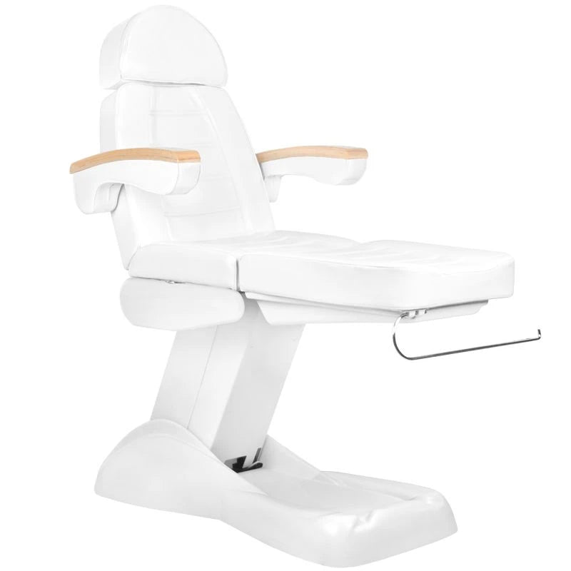 Kosmetické lehátko LUX, 3 motory, bílé/buk