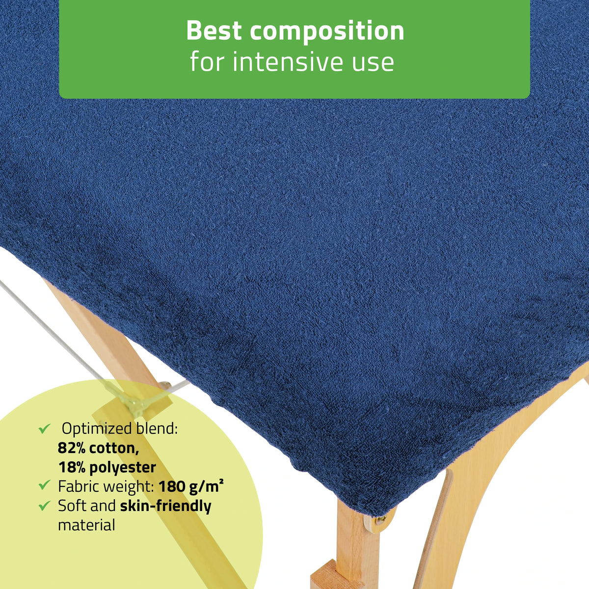 Set – Frotté lakan för hopfällbara bord – 60/165 cm, marinblå frotté huvudkuddsöverdrag