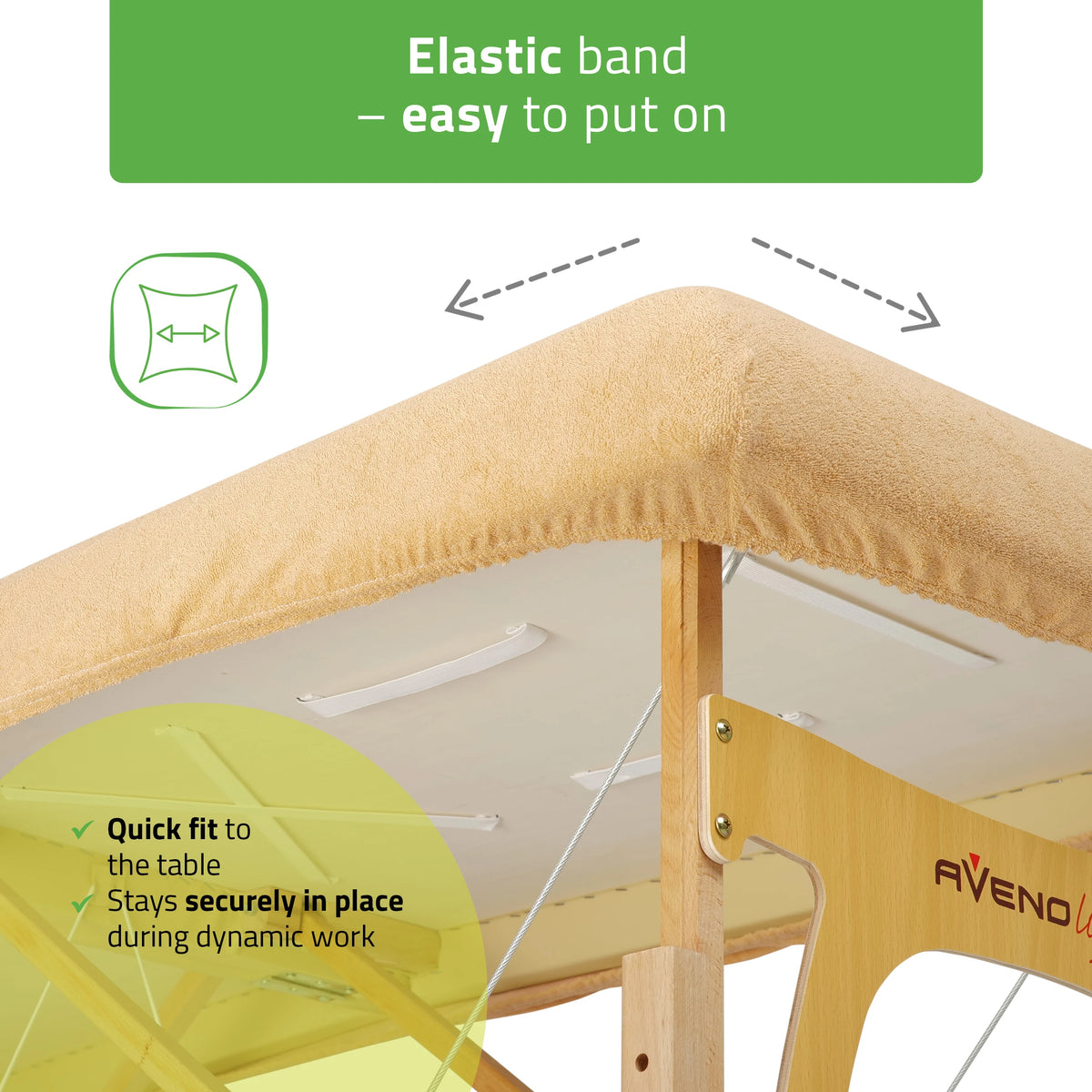Set – 1-piece terry sheet for folding tables – 60/165 cm, beige terry headrest cover