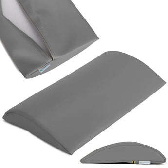 Полукруглый валик-подушка для поясницы 40x25x5, жесткий, k322, серый
