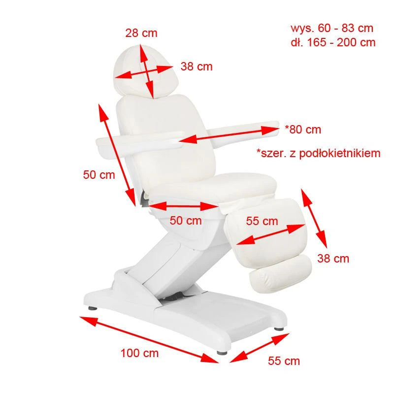 Beauty bed-couche 871A, 2 motors, white