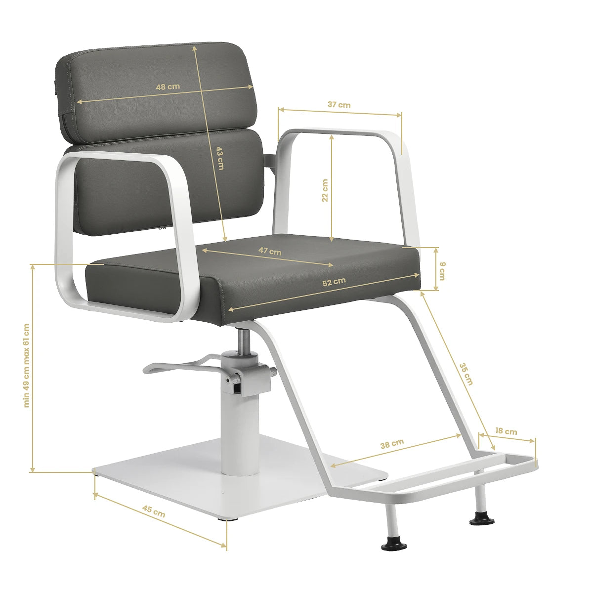 Gabbiano hairdressing chair Porto white gray