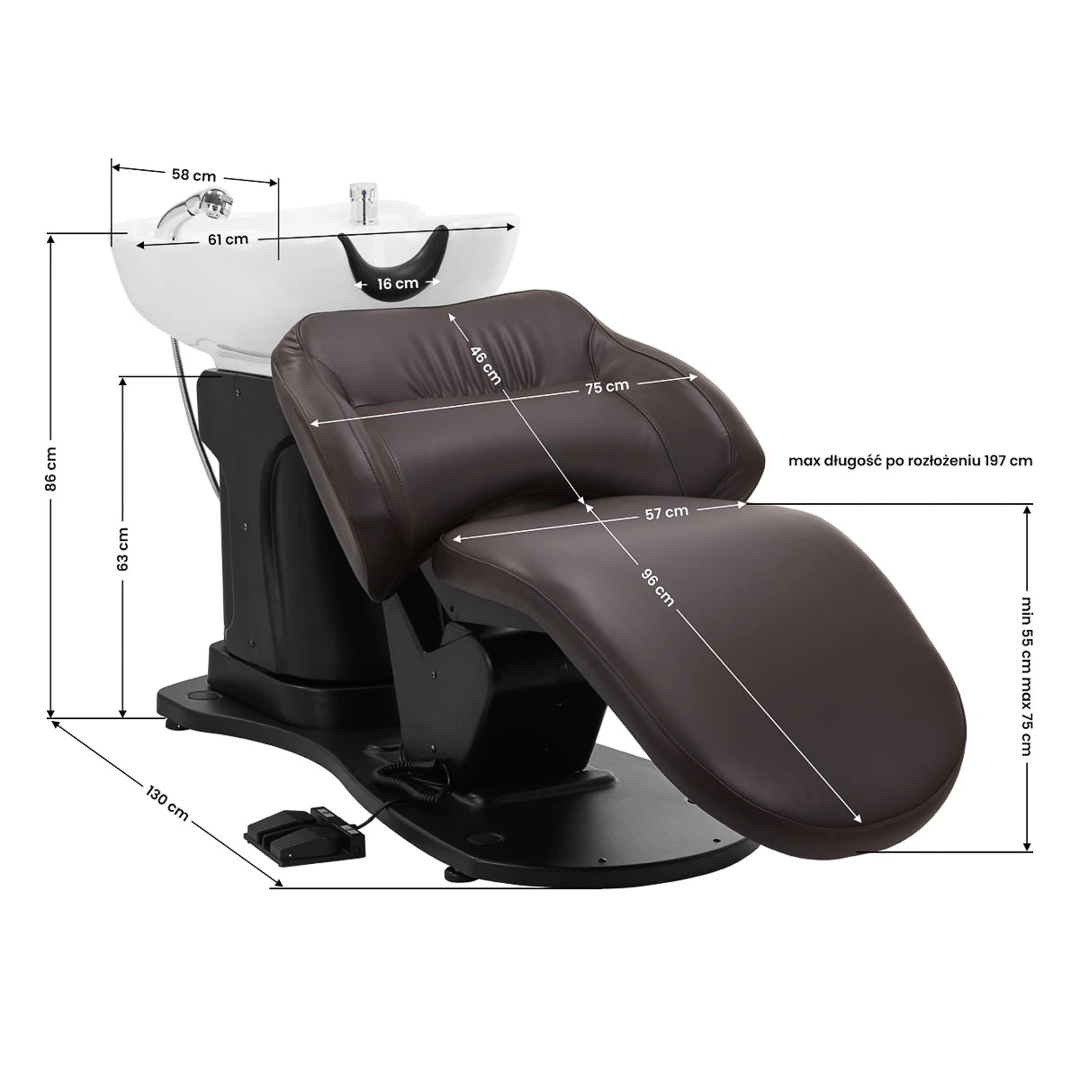 Electric Hairdressing backwash Gabbiano TRYCHO brown