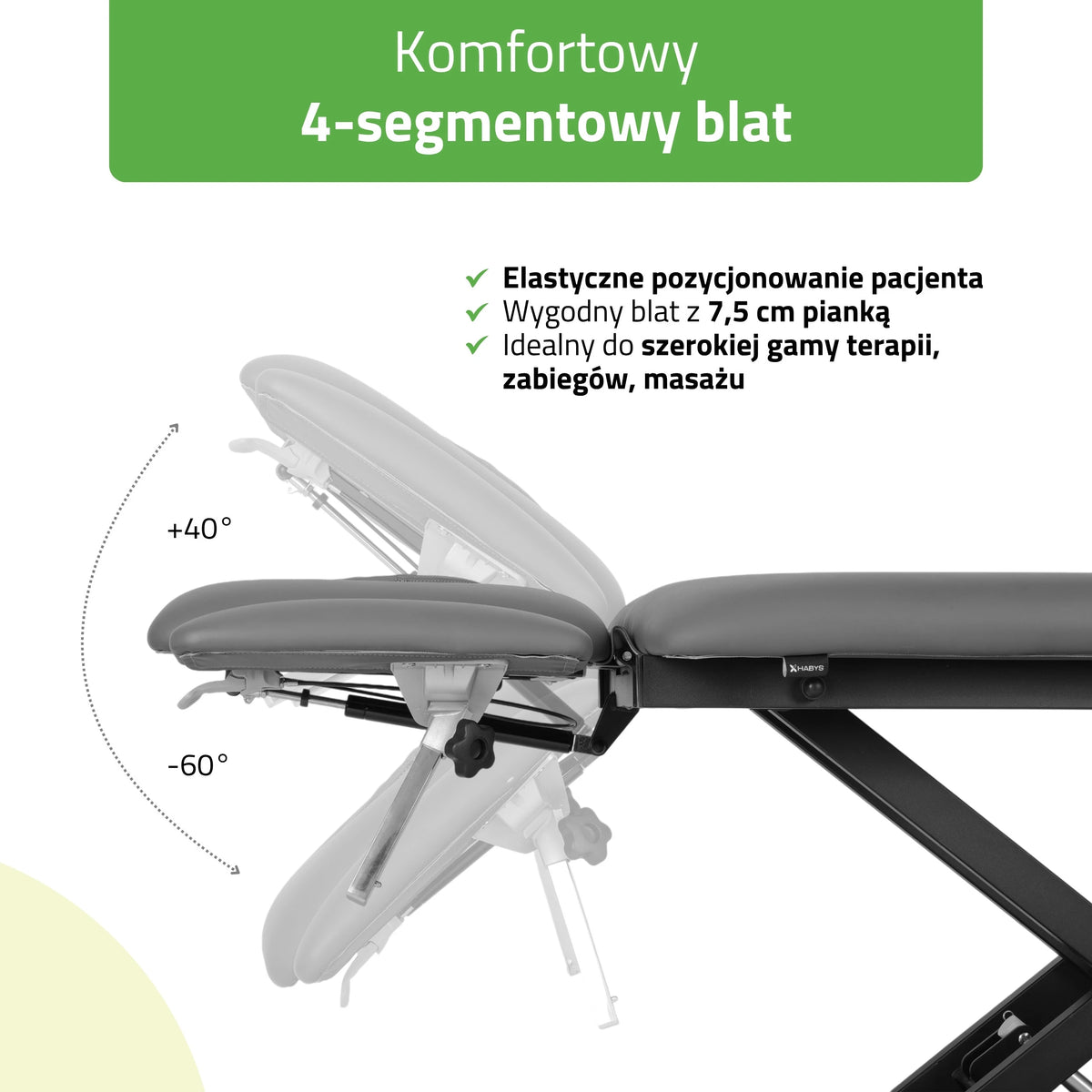Evero Cross X4 table de massage électrique avec télécommande, coussin ERGO, Touch Core k322 grise