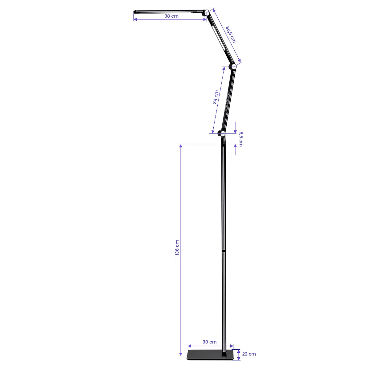 LED-Yogabehandlungsleuchte 22W, schwarz