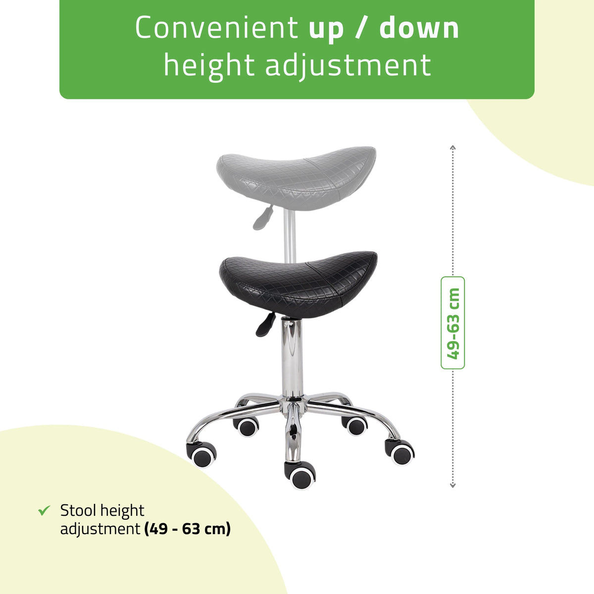 Sedlo stolica LOFI, Comfy Base k515 s prošivanjem, crna