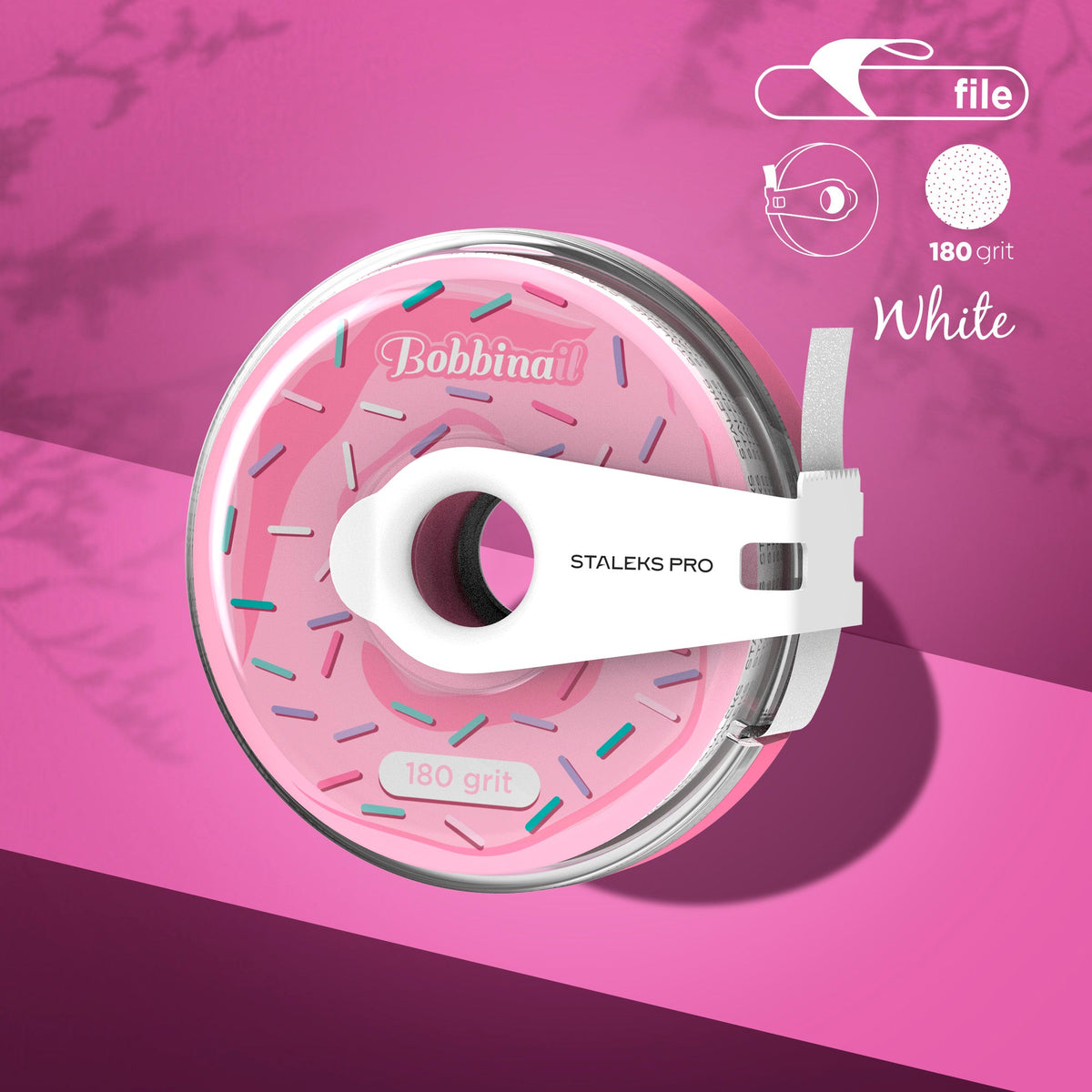 Bobina de plástico Donut con cinta de lima desechable adhesivo EXPERT grano 180