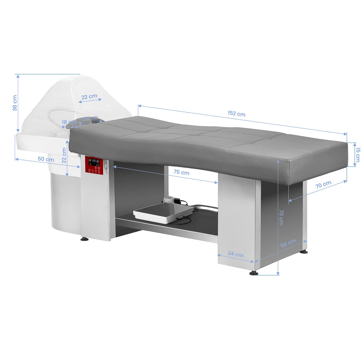 Gabbiano Head Spa 017 hair washing bed grey