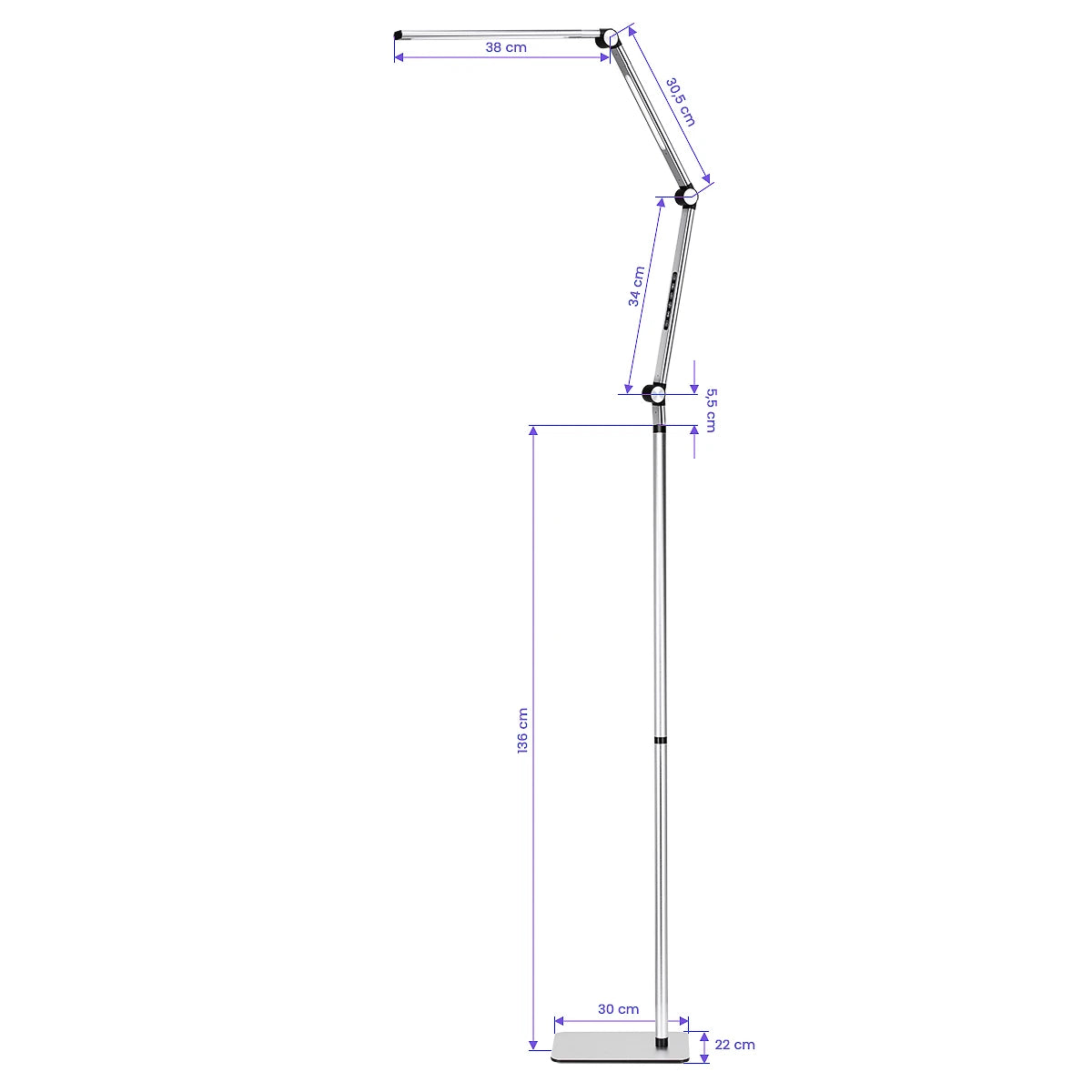 LED lampa pro léčbu jógy 22W stříbrná