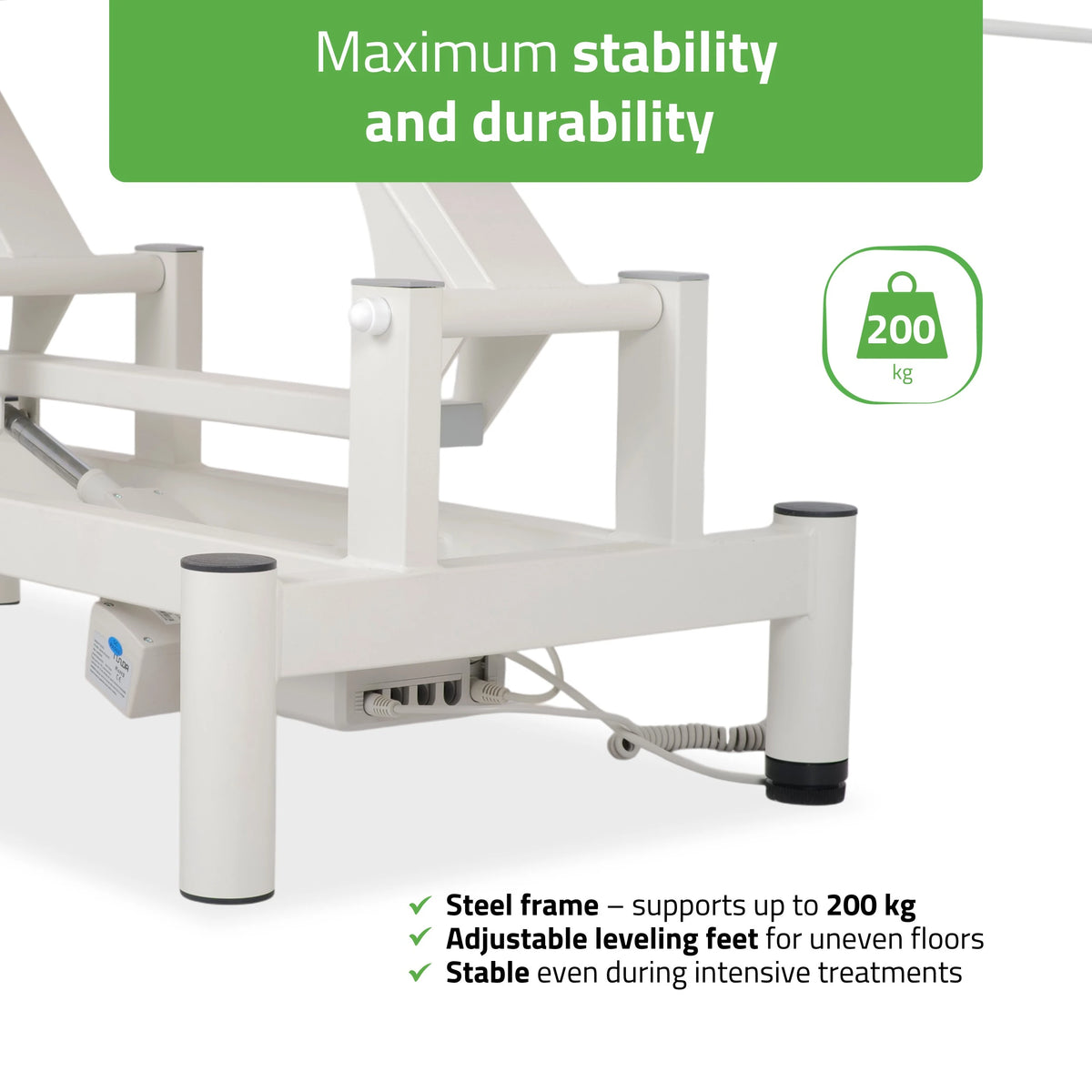 Table de massage Optima therapy, réglage hauteur électrique avec télécommande – Satin Comfort k723 bleu