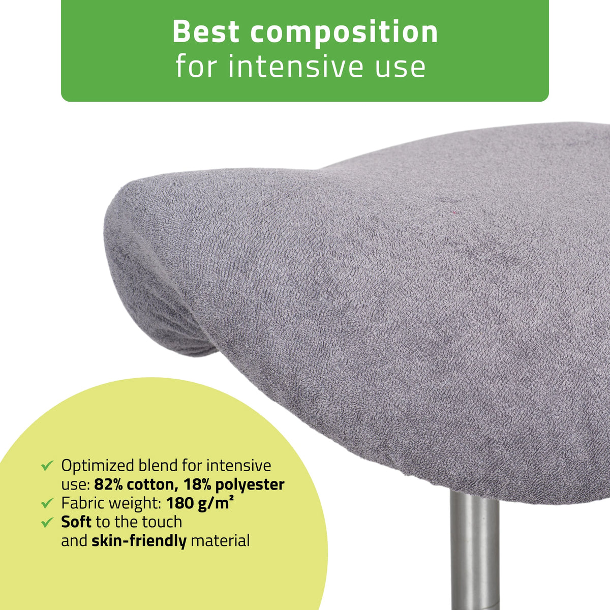 Frotte cover with elastic for stool, diameter 60 cm gray