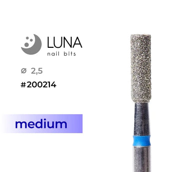 Luna Bits Dimanta frēzes uzgalis cilindrs, 2,5-8 mm, zils, vidēja graudainība