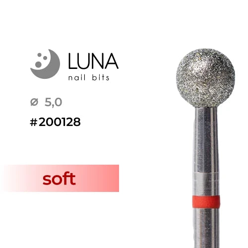 Luna Bits Dimanta frēzes uzgalis lode, 5,0 mm, sarkana, smalkgraudains