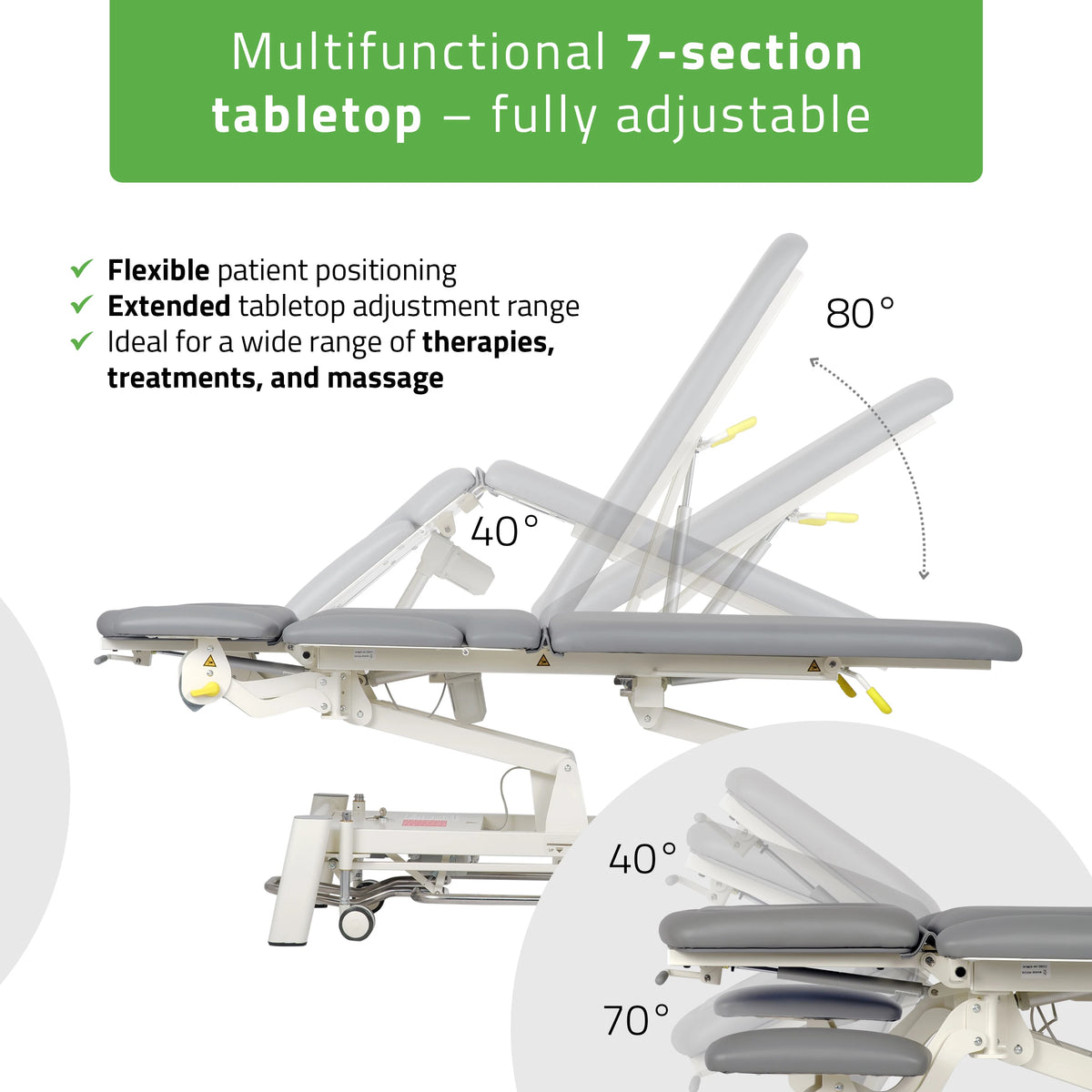 Table électrique de massage et de physiothérapie Proxima X7 Touch Core Gray