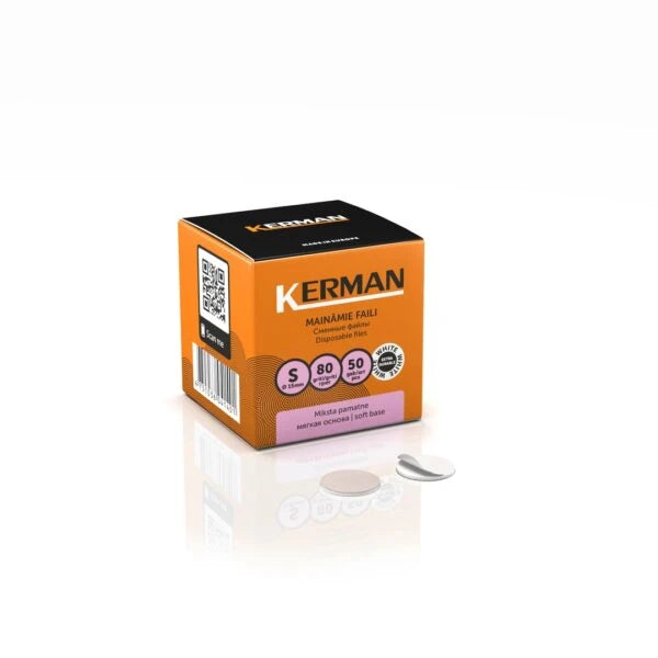 KERMAN Vahetusfailid pediküüri kettale S, pehmed, 80 grit (50 tk)