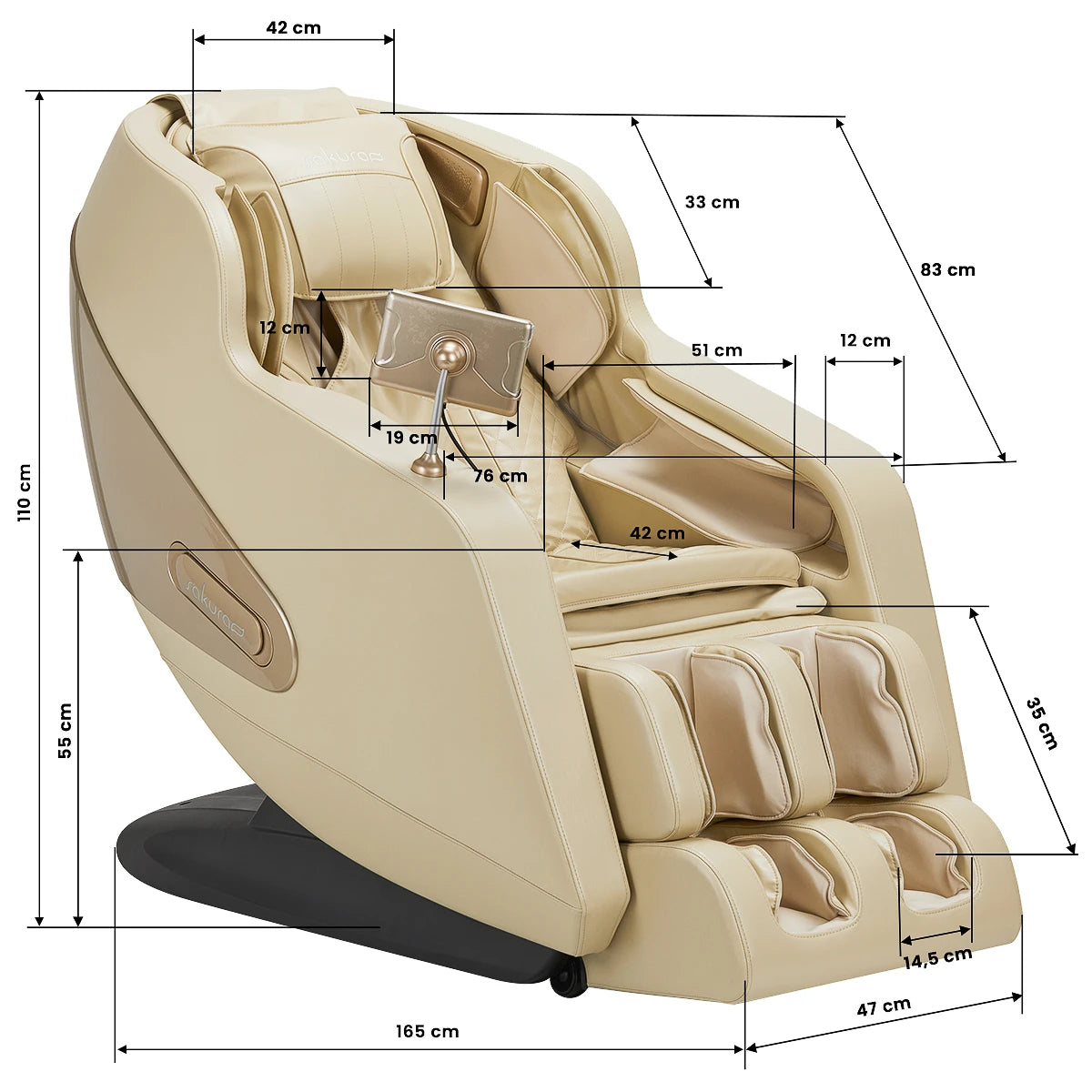 Masāžas galds Sakura Comfort Plus 806, bēšs