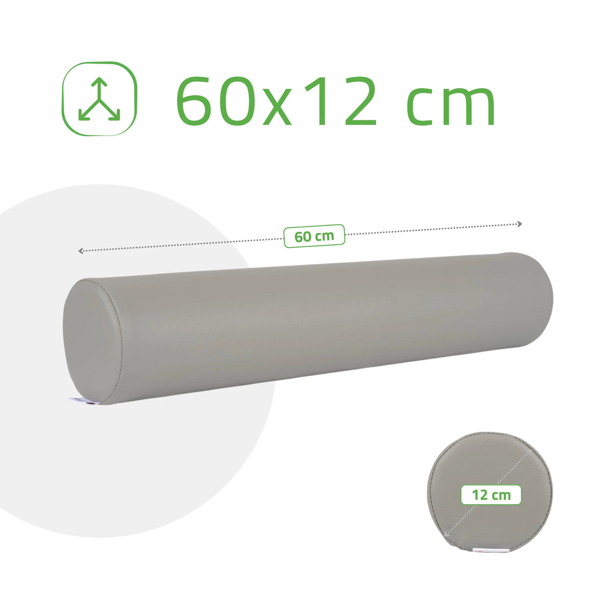 Apaļais spilvens 12x60, KK522 pelēks