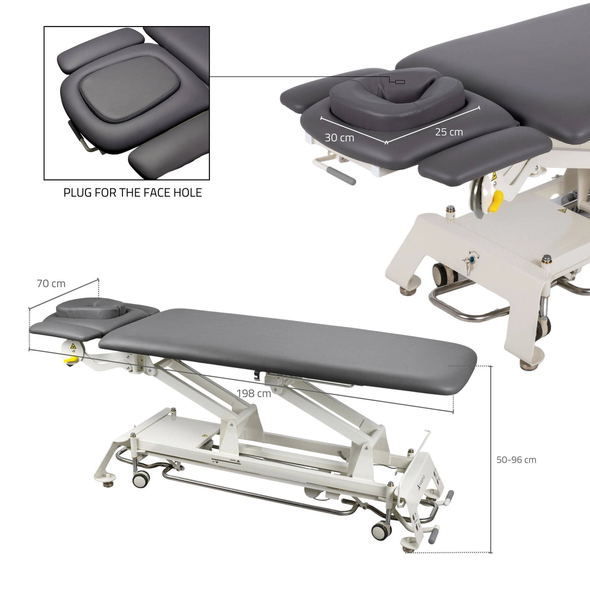 Stationary massage table Evero V4 ERGO Soft Touch K622 Gray