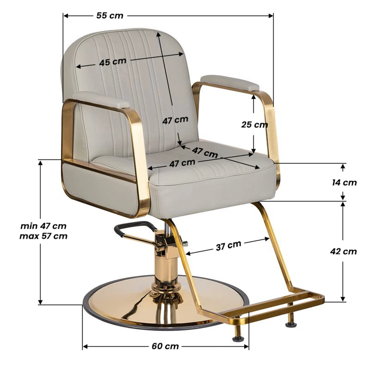 Hairdressing chair GABBIANO ACRI GOLD - BEIGE