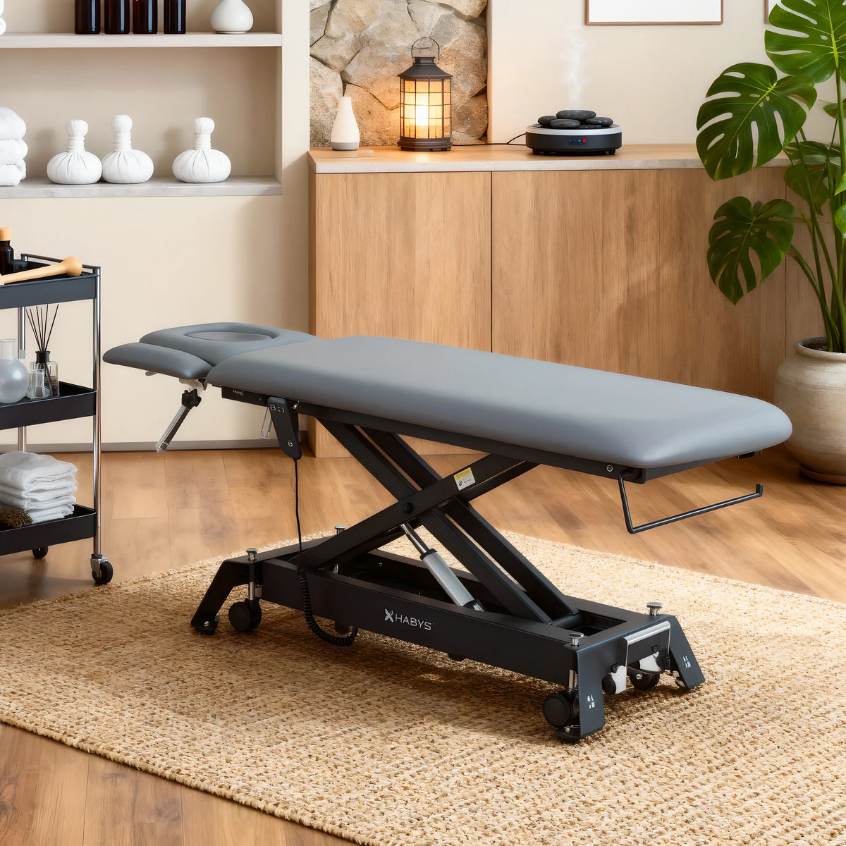 Evero Cross X4 table de massage électrique avec télécommande, coussin ERGO, Touch Core k322 grise