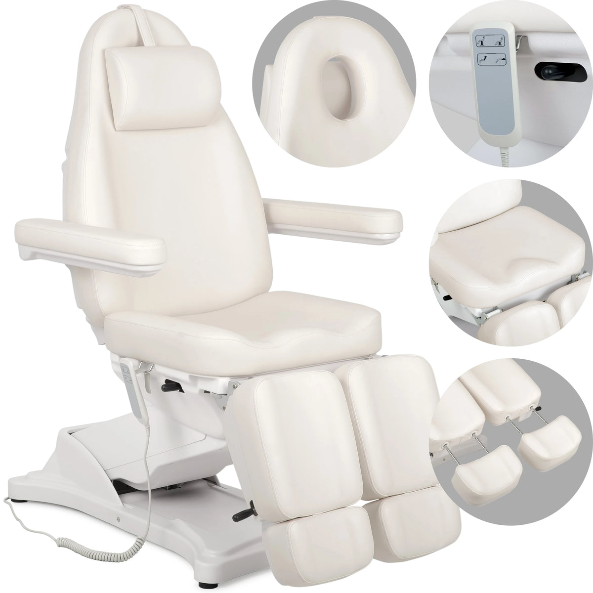 Косметологическое кресло, электрическое Elara PRO 6P, белое