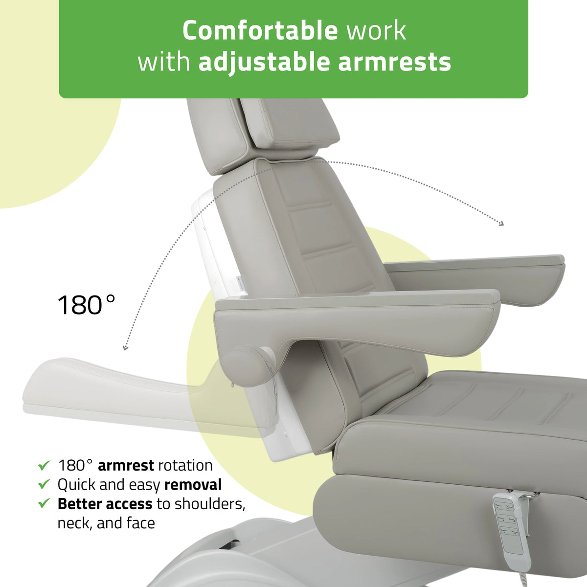 Косметологическое кресло Leo PRO 4 Comfy Base, 3 мотора, 522 Серое