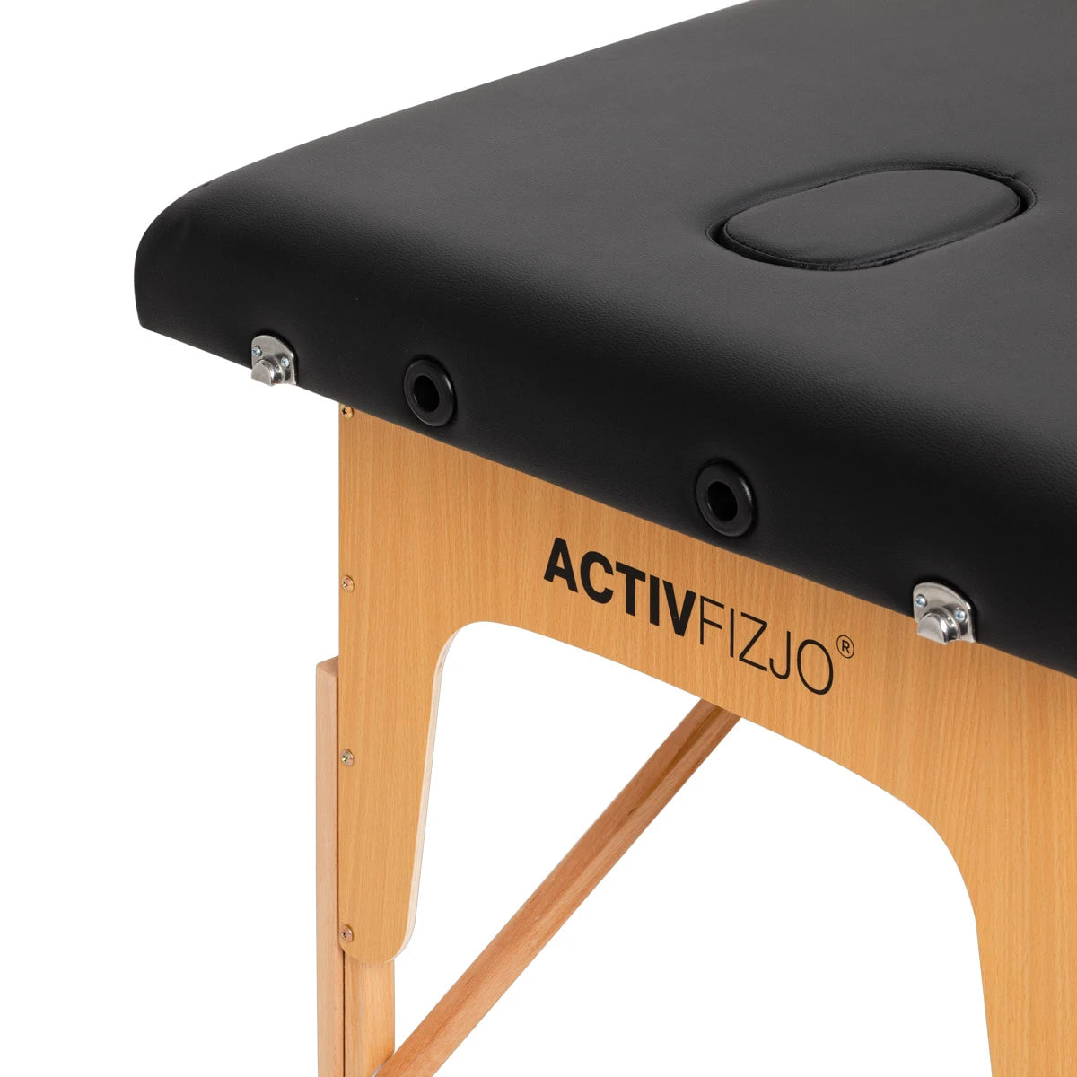 WOODEN FOLDING MASSAGE TABLE COMFORT ACTIVFIZJO LUX 3-SECTIONS 190X70 BLACK