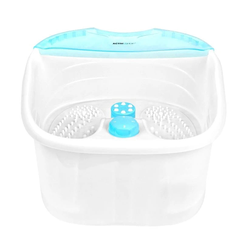 Set of paddling pool for pedicure on wheels chrome + foot massager massager with temperature maintenance am-506a