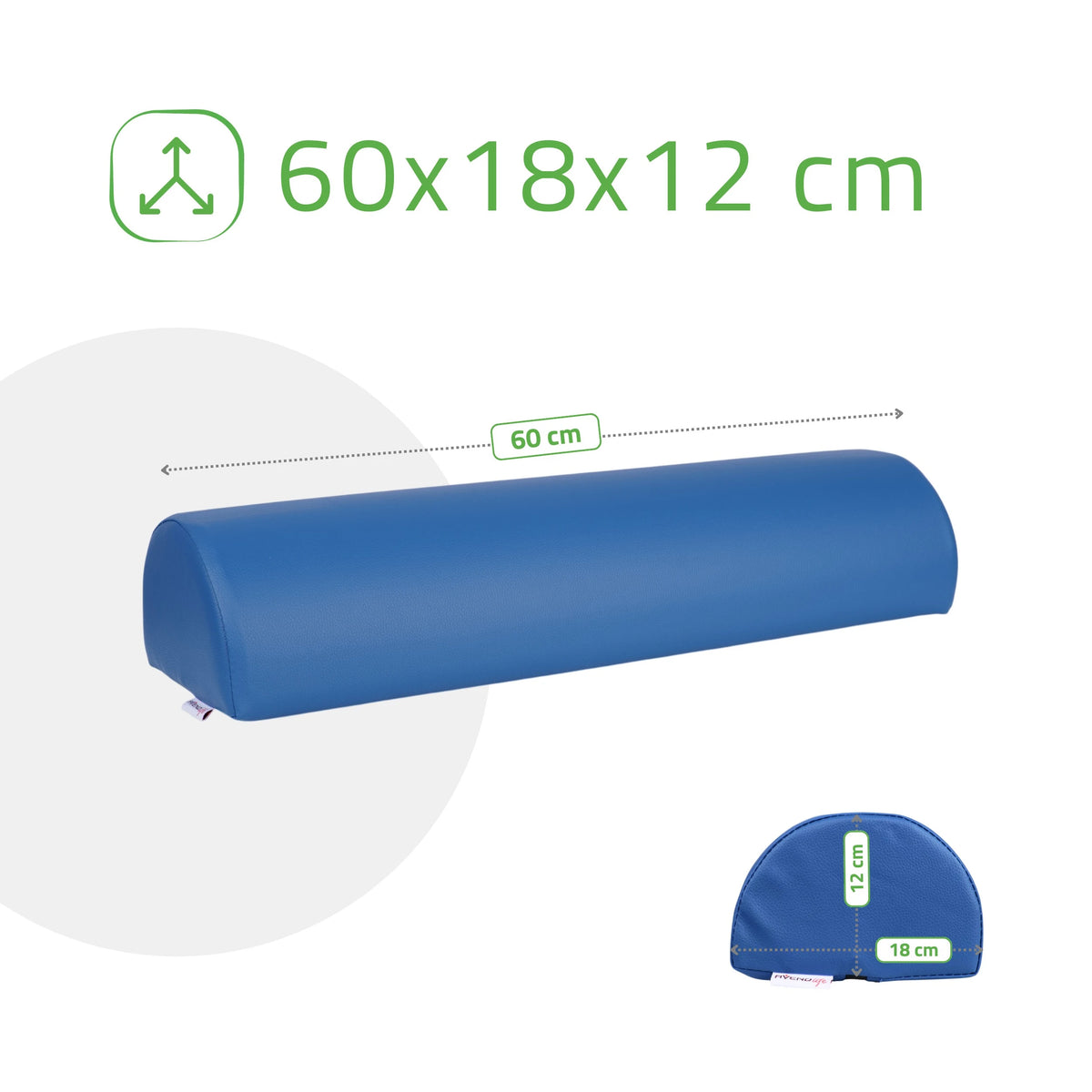 Semi Round Bolster 60x18x12 - K512 blue