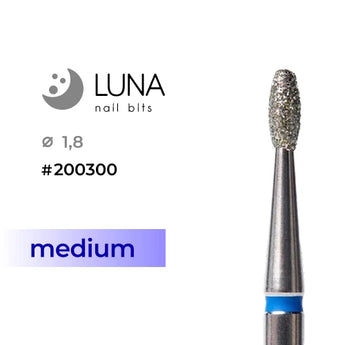 Luna Bits Dimanta frēzes uzgalis Elipse, 1,8 × 4,5 mm, zila