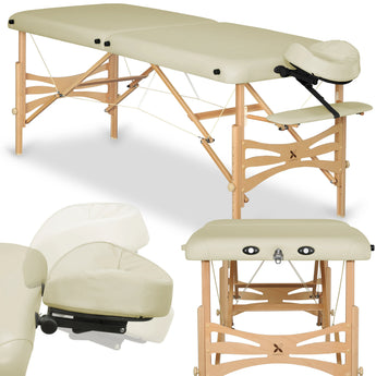 Masažo stalas Panda Light Wood 70 Vinyl Flex K020, Ivory