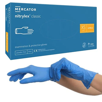 Nitrila cimdi, bez pulvera, XS, zili, 100 gab.