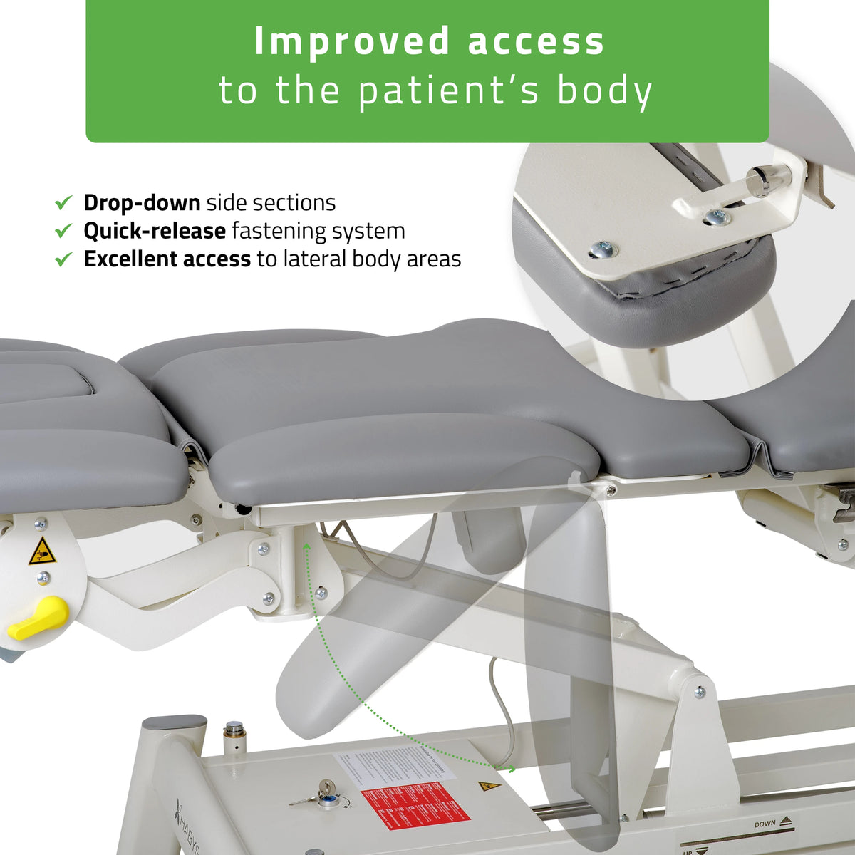 Table électrique de massage et de physiothérapie Proxima X7 Touch Core Gray