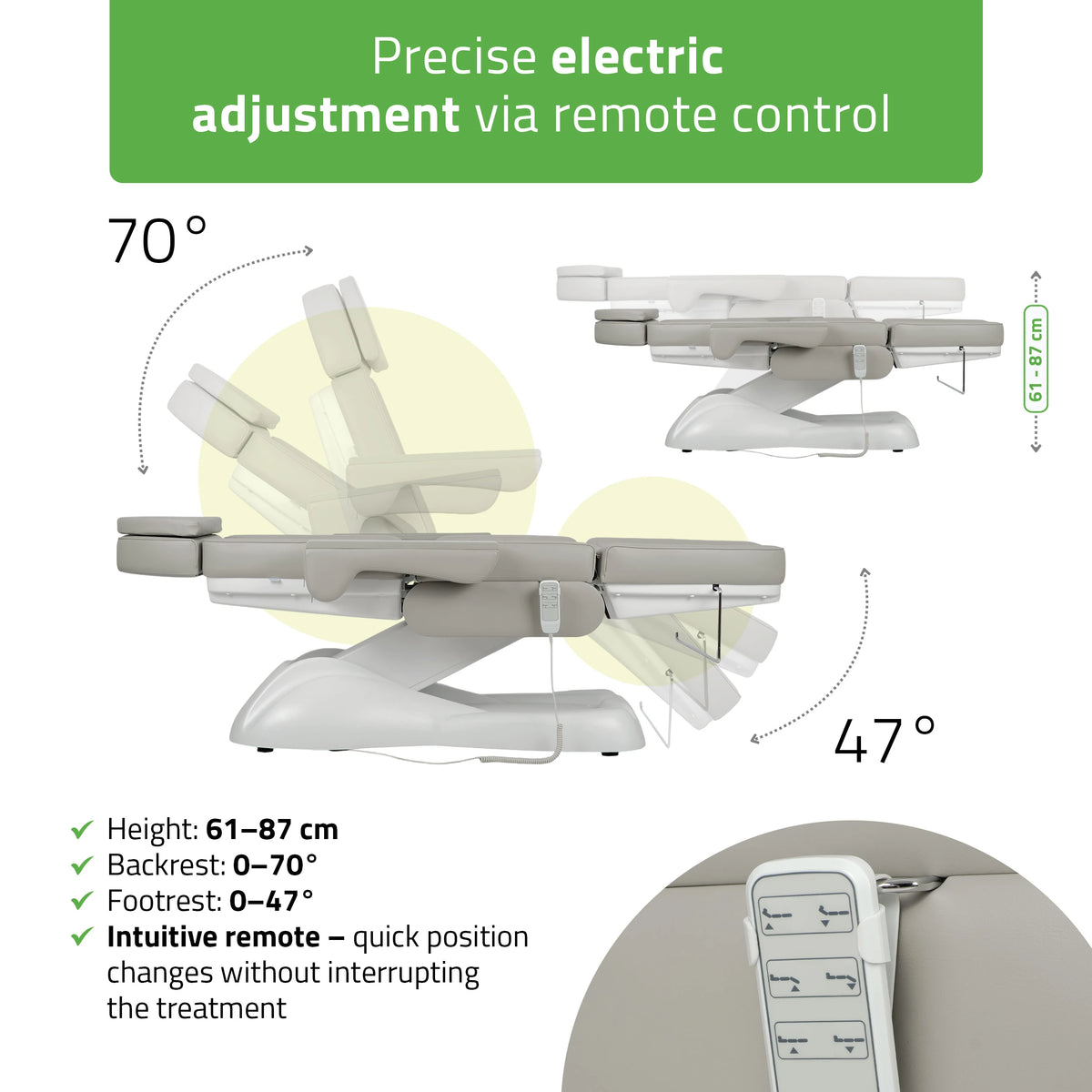 Косметологическое кресло Leo PRO 4 Comfy Base, 3 мотора, 522 Серое