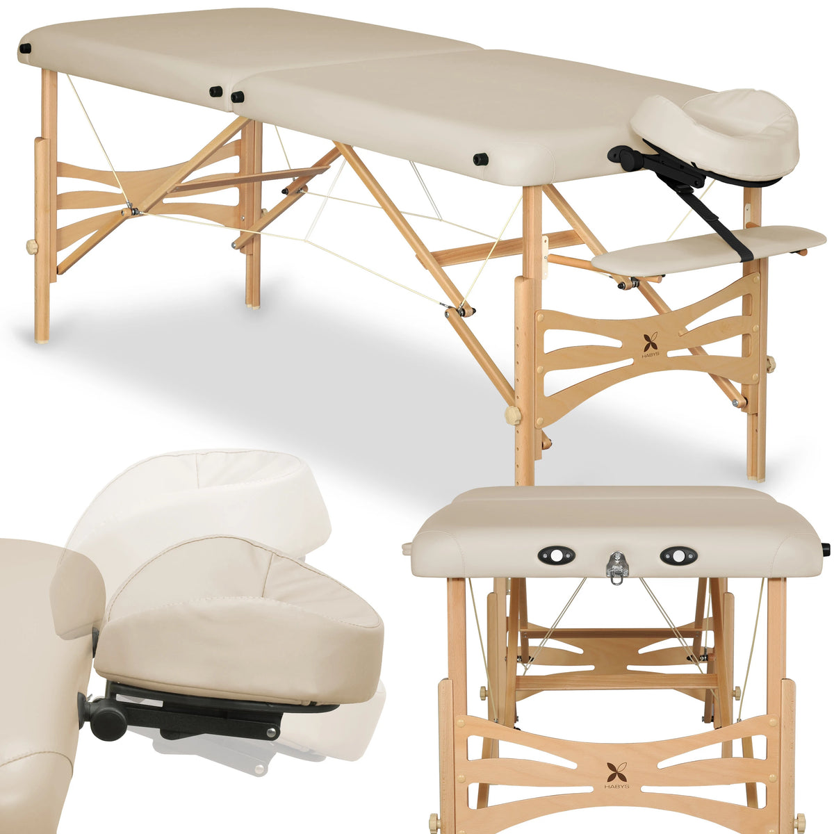 Table de massage Panda Bois Clair 60 Vinyle Flex K033 Beige