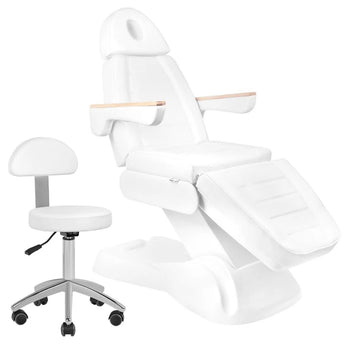 Elektrinė kosmetologinė kėdė-lova Lux 273b + meistro kėdė 304, balta