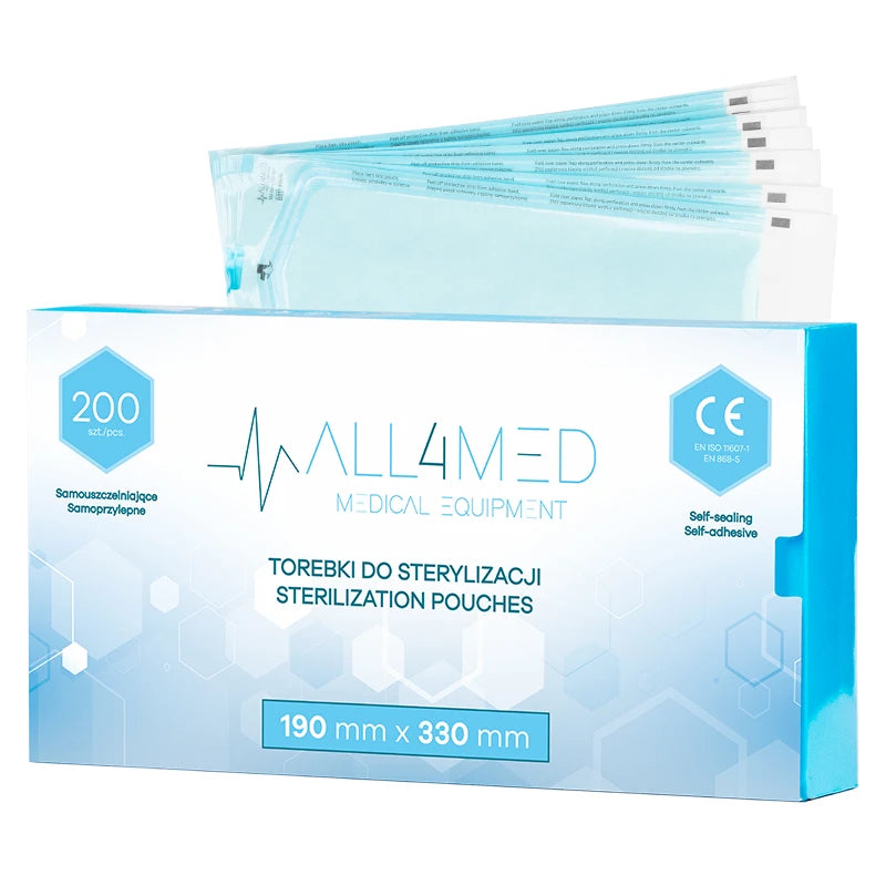Sacs autoclavables All4med 190 mm x 330 mm 200 pièces