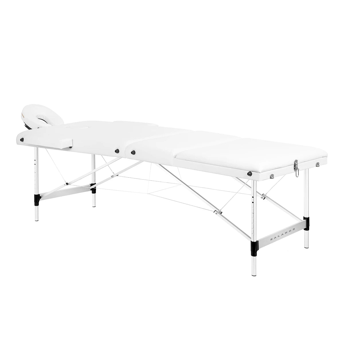 BALANCE aluminium folding massage table 3 segment white