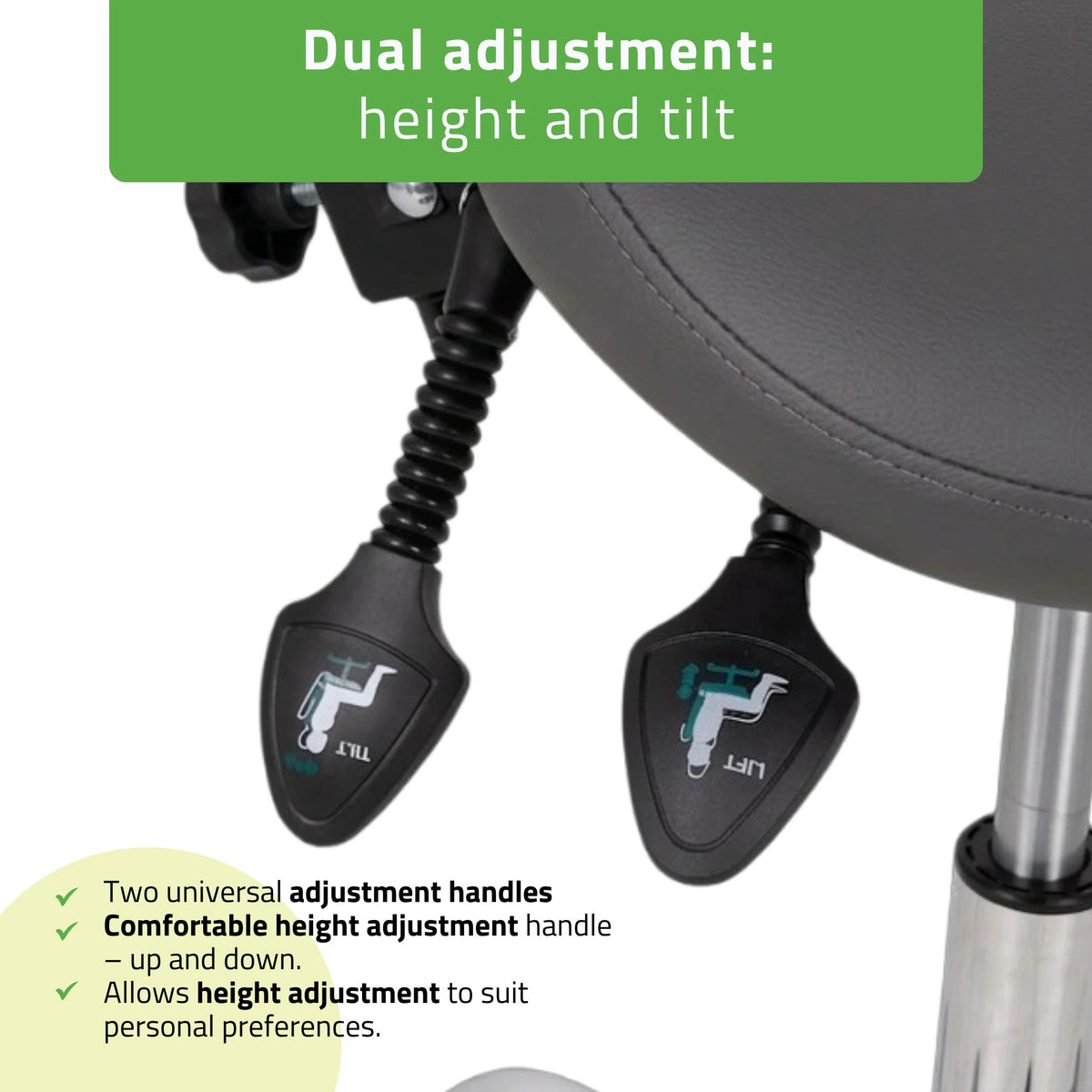 Saddle stool Sola, Comfy Base k521 grey