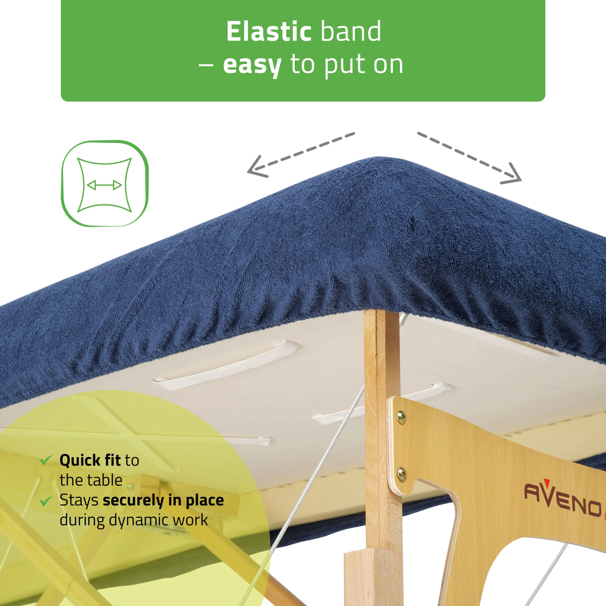 Set – Frotté lakan för hopfällbara bord – 60/165 cm, marinblå frotté huvudkuddsöverdrag