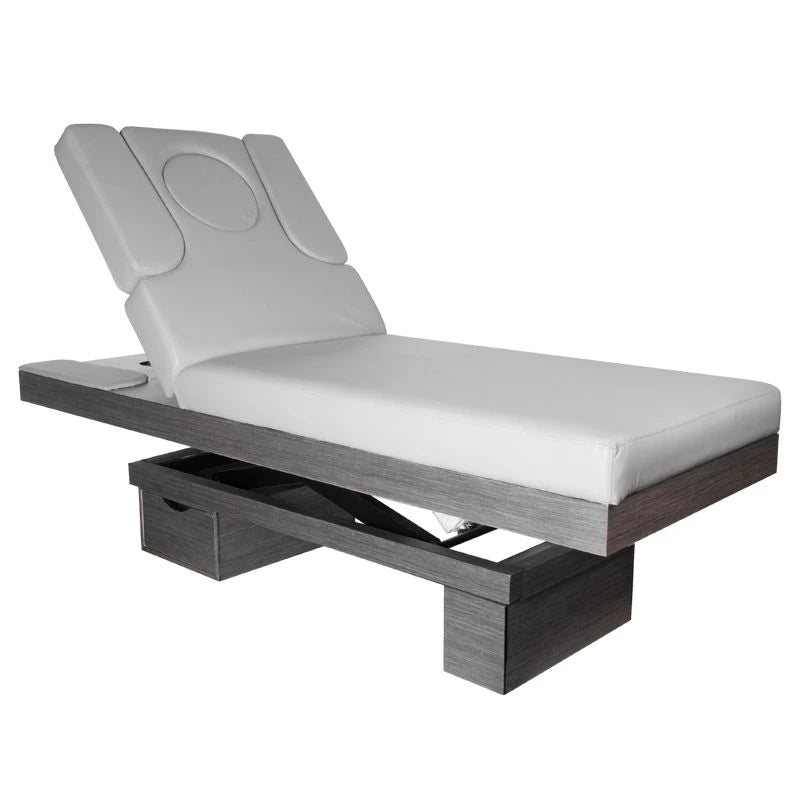 Spa-kosmetikliege azzurro wood 815b grey mit beleuchtung beheizbar