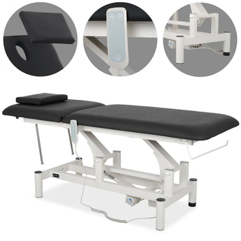 Table de massage Optima Therapy, réglage électrique de hauteur avec télécommande – Satin Comfort k715 noire