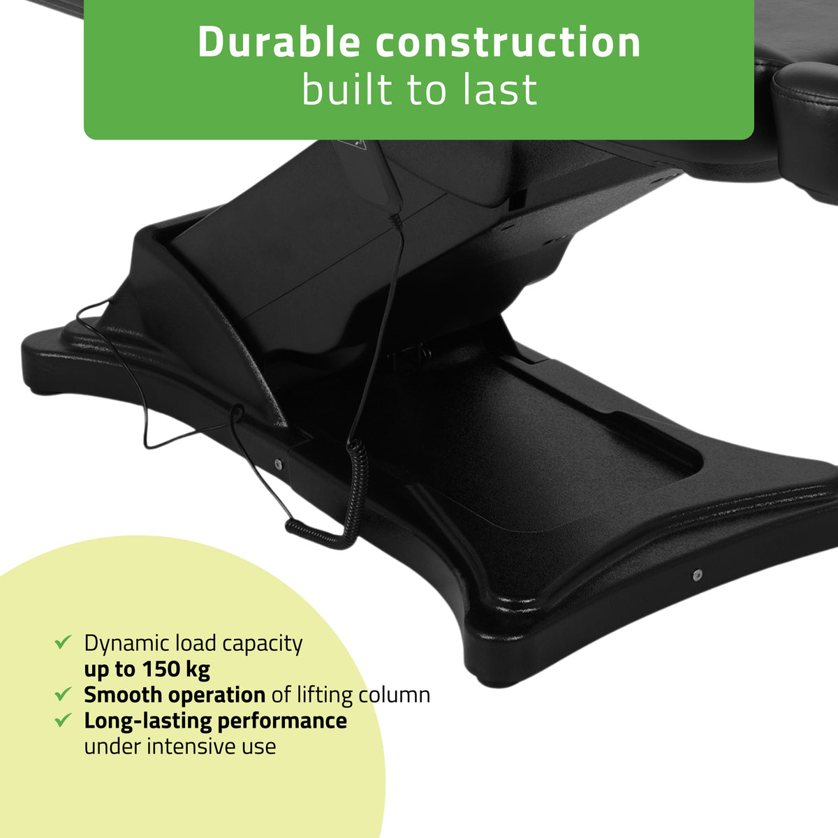 Cosmetic treatment chair, electric Elara PRO 4, black