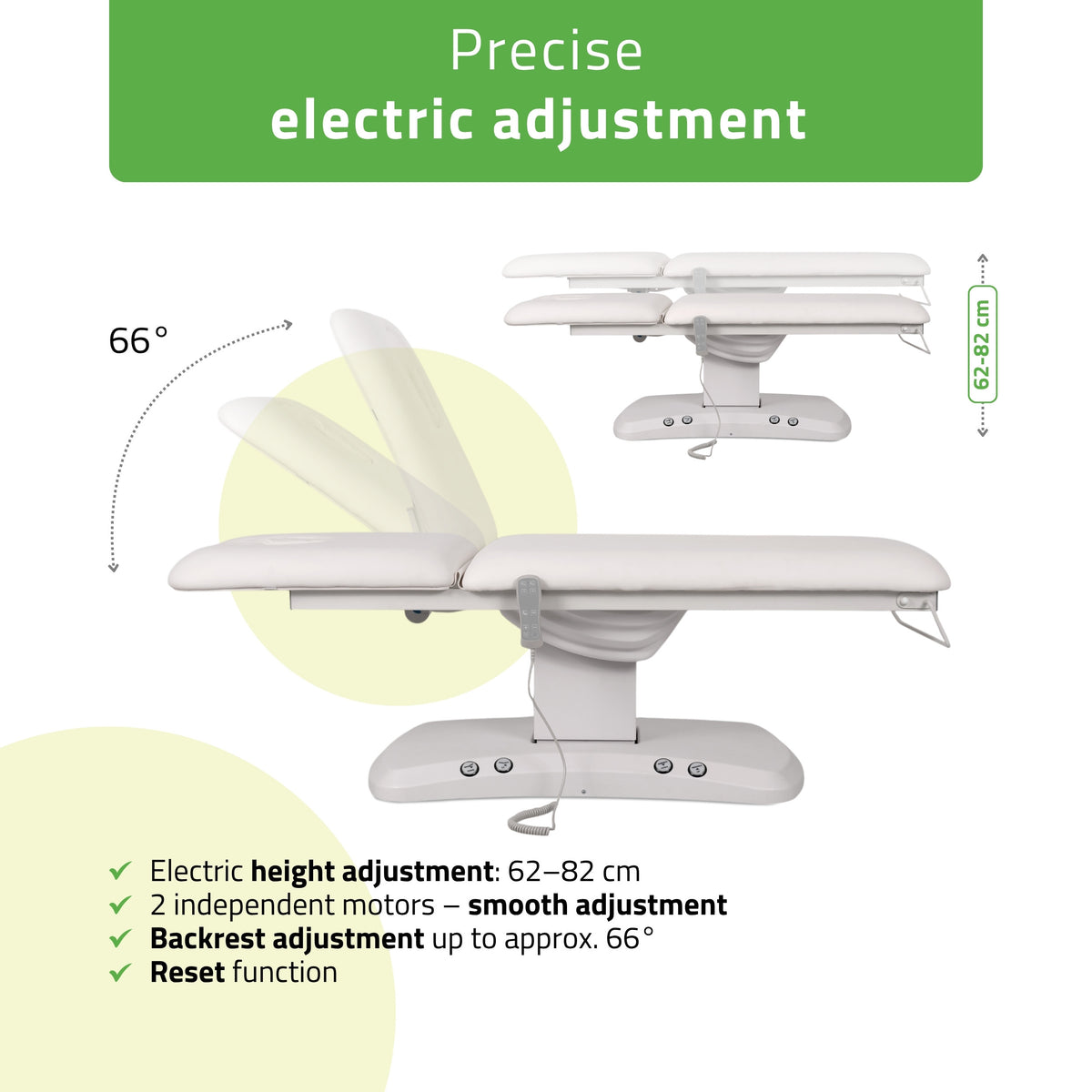 Elektrische behandelstoel Estella ERGO 2, Wit – 2 motoren
