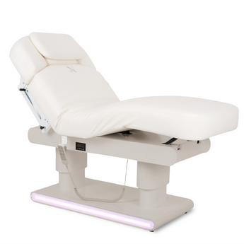 Косметологическое кресло-кушетка Eterna Beige с 4 моторами, Gentle Flex k901, белая-бежевая